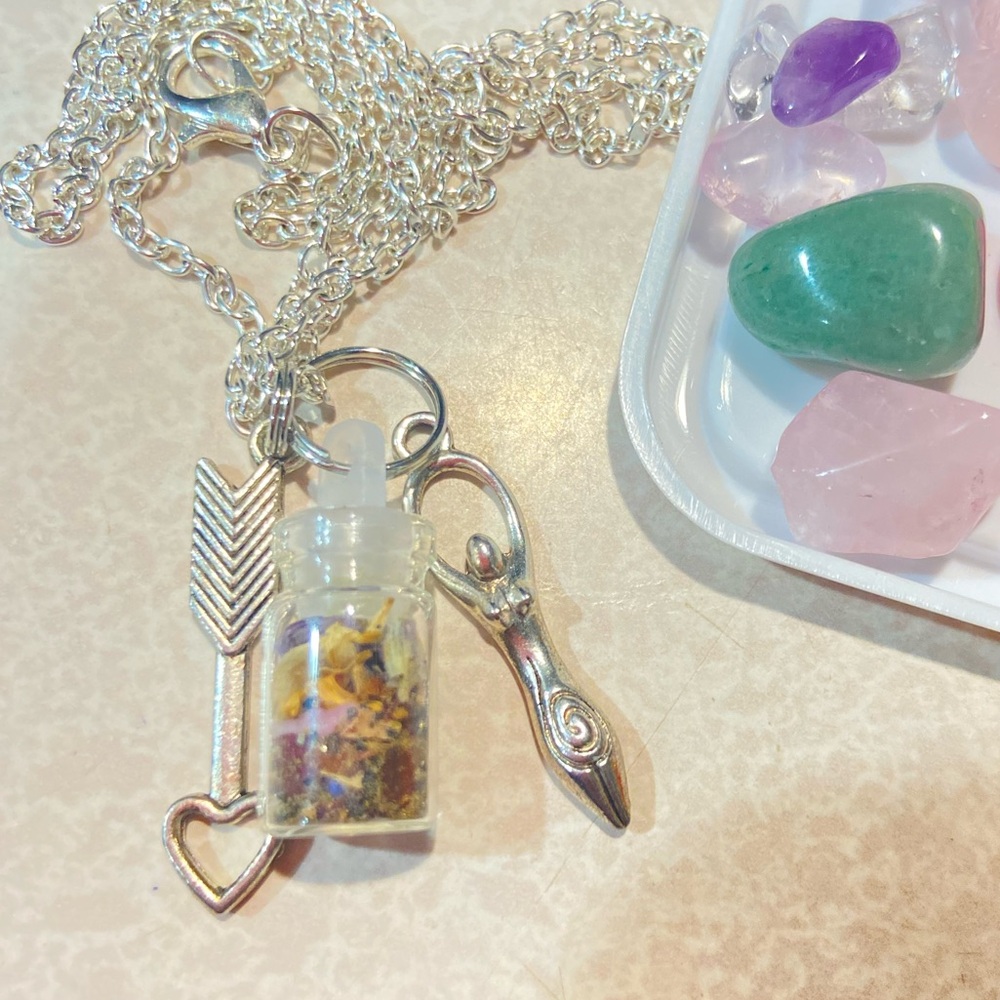 - Spell in a bottle necklace hand made Bonus…